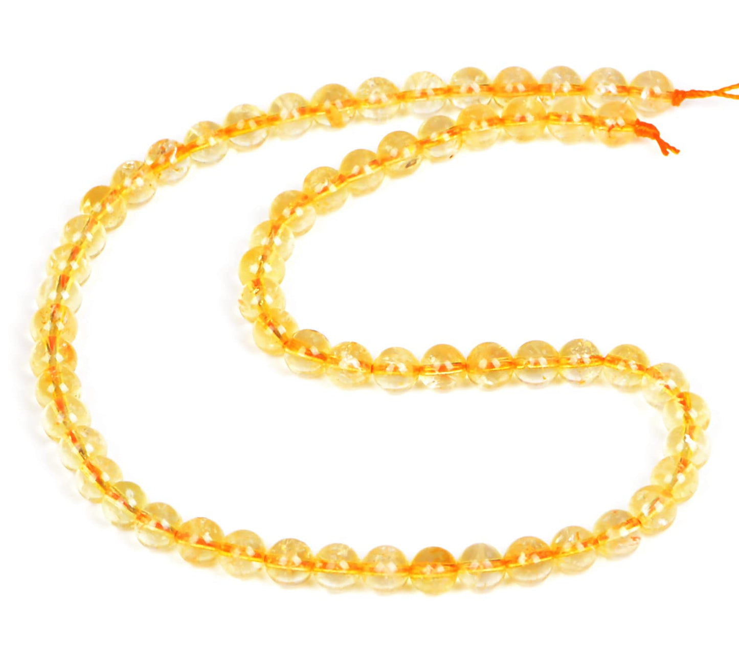 AD Beads Natural Gemstone Round Loose Beads 15" for Bracelet Necklace Earrings Jwelery Making Crafts DIY (6mm, Citrine Crystal)