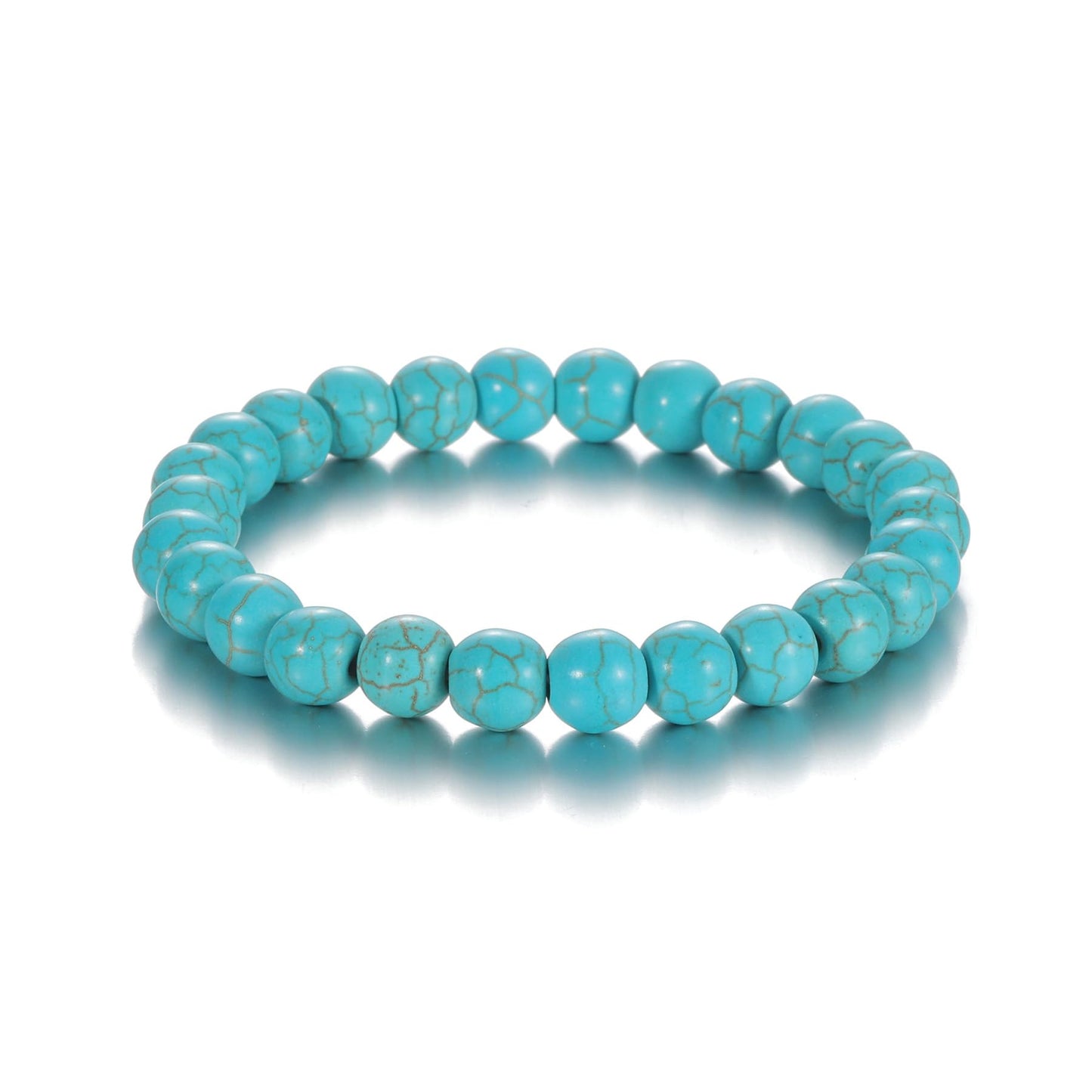 Udolfly Womens Crystal Beaded Bracelets for Women Men Protective Energy Bracelet Natural Gemstone Bead Bracelet 4mm Turquoise