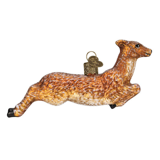 Old World Christmas Vintage Deer Glass Blown Ornament for Christmas Tree