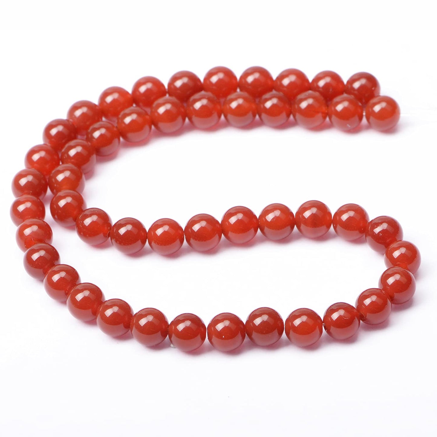 AD Beads Natural Gemstone Round Loose Beads 15" for Bracelet Necklace Earrings Jwelery Making Crafts DIY (8mm, Red Agate)