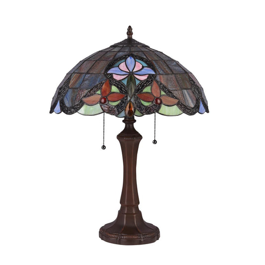 Chloe Lighting 2 Light Table Lamp Victorian Tiffany-Style Dark Bronze 16in Wide Multicolor Model CH3T231BV16-TL2