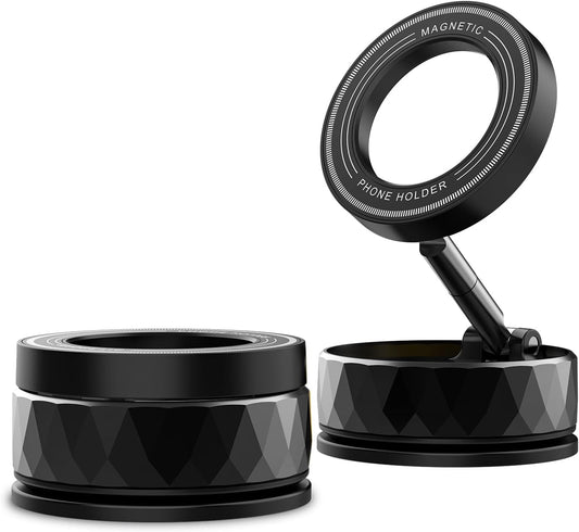 Bensejk 360Adjustment, 12-17(Black) Vacuum Magnetic Phone Holder, Magnetic Phone Holders for Car, Suction Cup & Strong