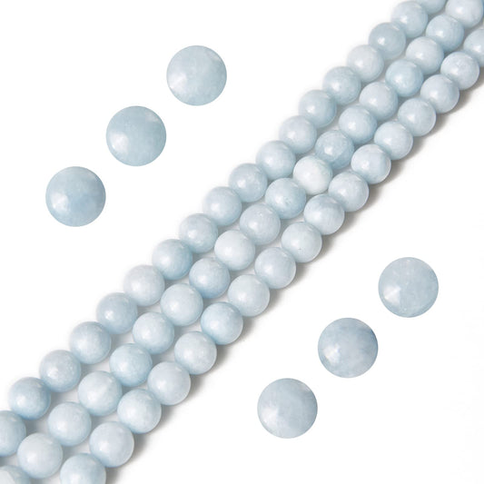 100pcs 8mm Aquamarine Beads Natural Gemstone Beads Round Loose Beads for Jewelry Making