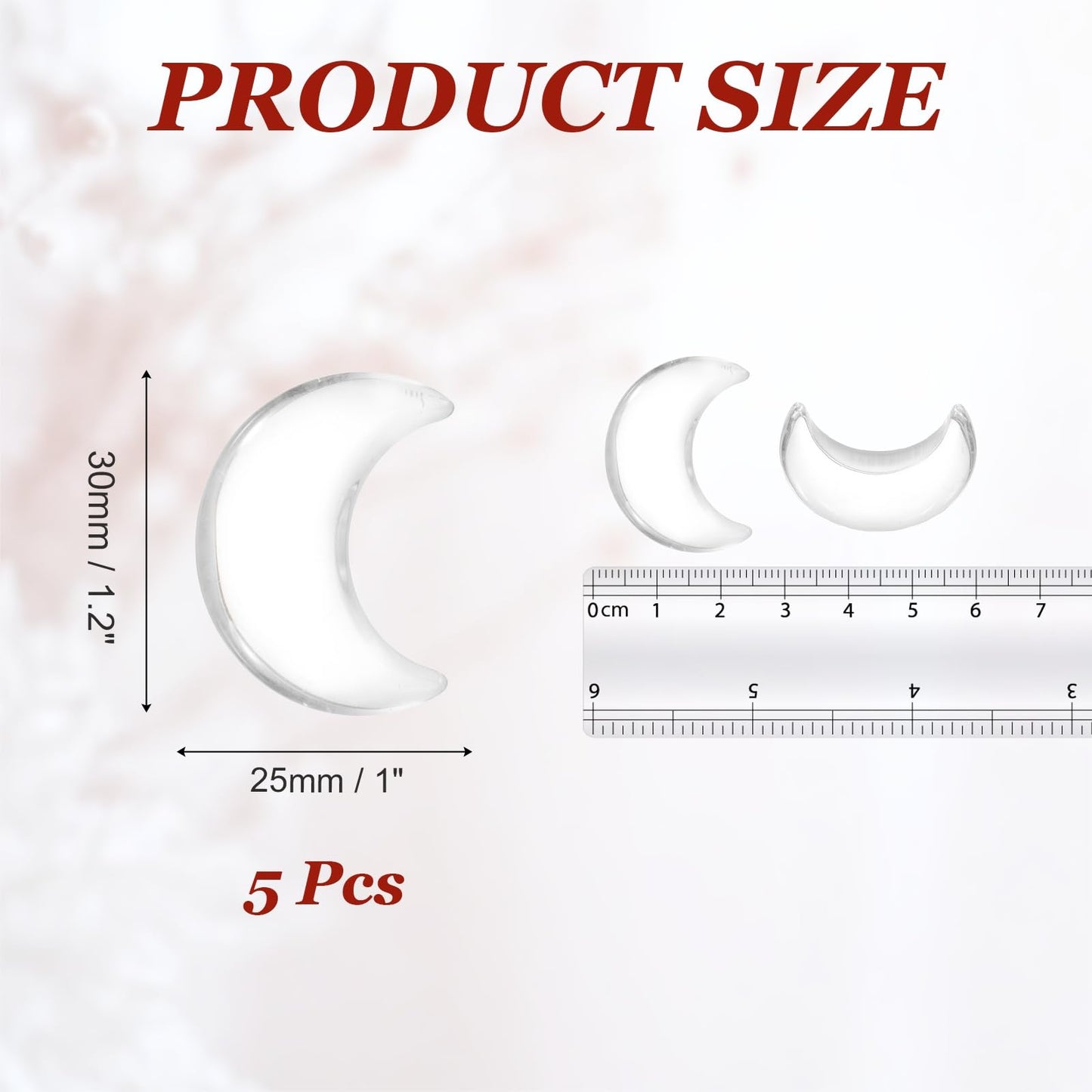 MECCANIXITY 5 Pcs Moon Crystal Worry Stone, 1.2 Inch Length Natural White Quartz Moon Gemstone Bulk, Carved Pocket Stones for Meditation Balancing Pendant Decor