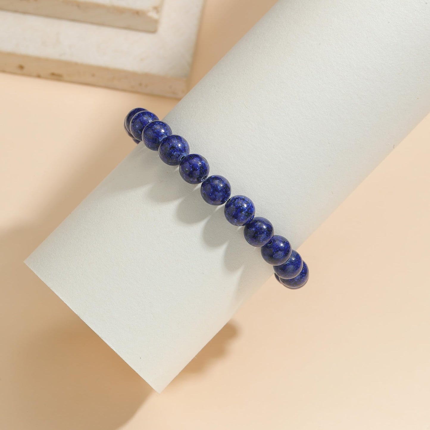 Udolfly Womens Crystal Beaded Bracelets for Women Men Protective Energy Bracelet Natural Gemstone Bead Bracelet 6mm Lapis