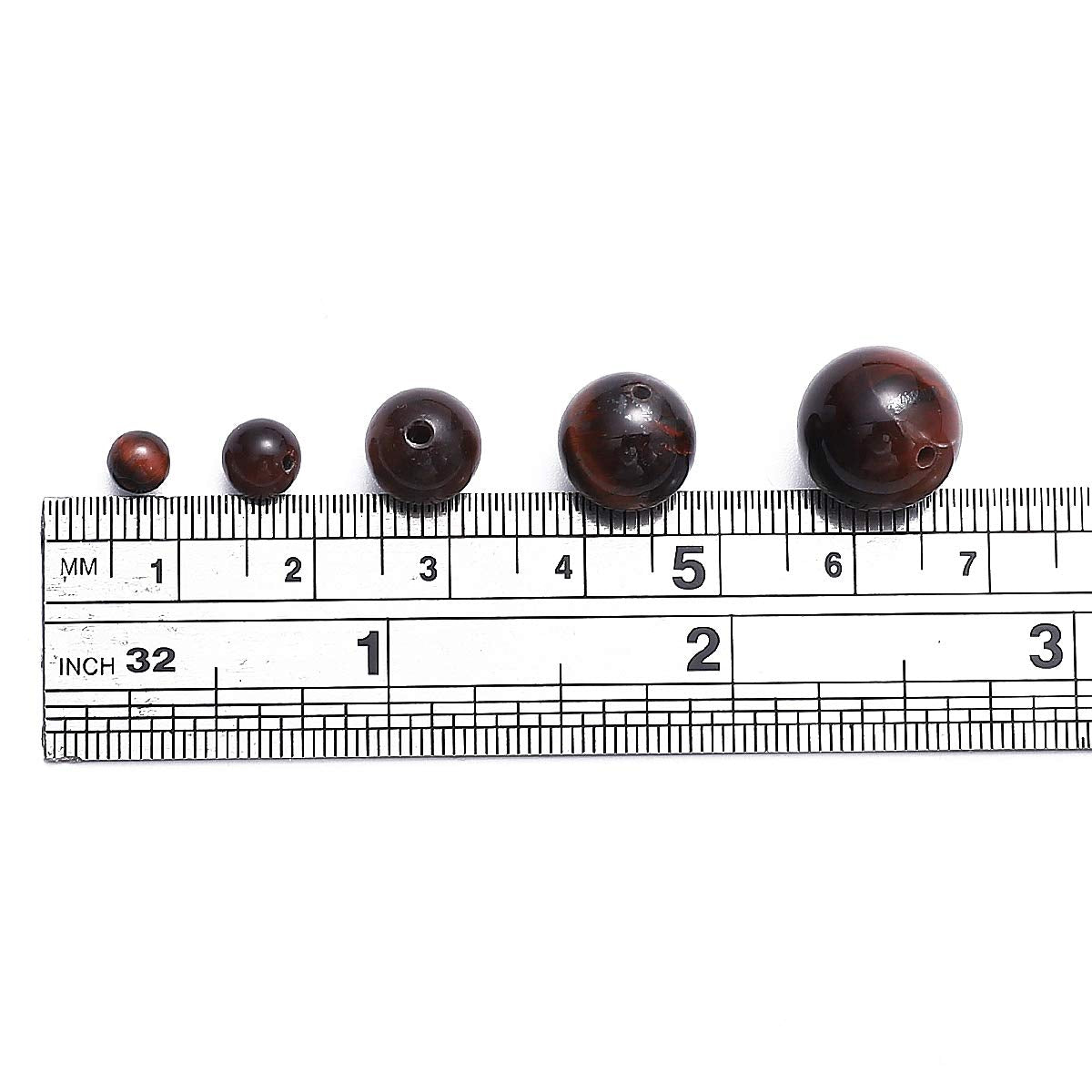 BEADIA Natural Red Tiger Eye Stone Round Loose Semi Gemstone Beads for Jewelry Making 6MM 61PCS