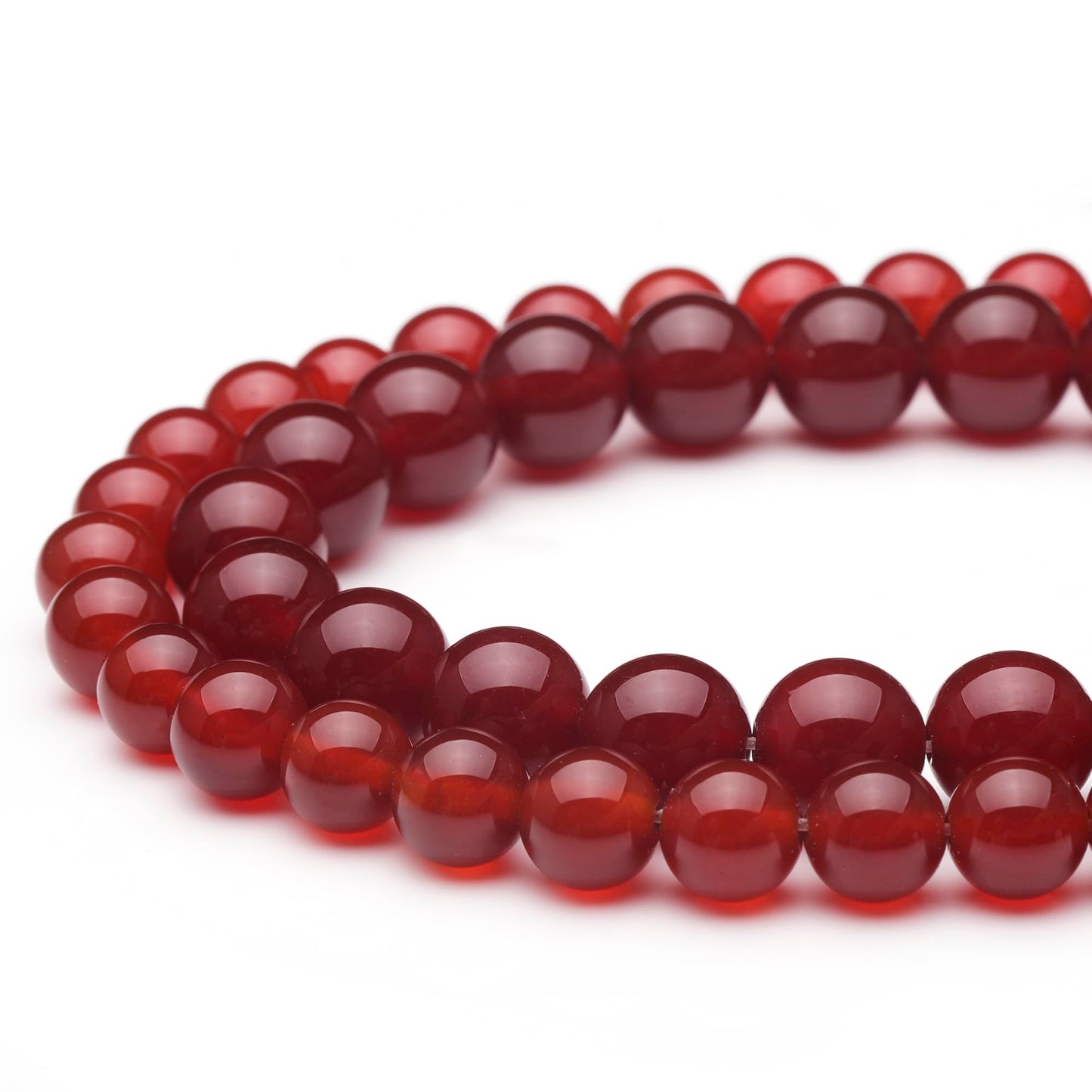 Youngbling Natural Gemstone Beads for Jewelry Making,6mm Carnelian Polished Round Smooth Stone Beads for Bracelet Necklace 15 Inch(Carnelian,6mm)
