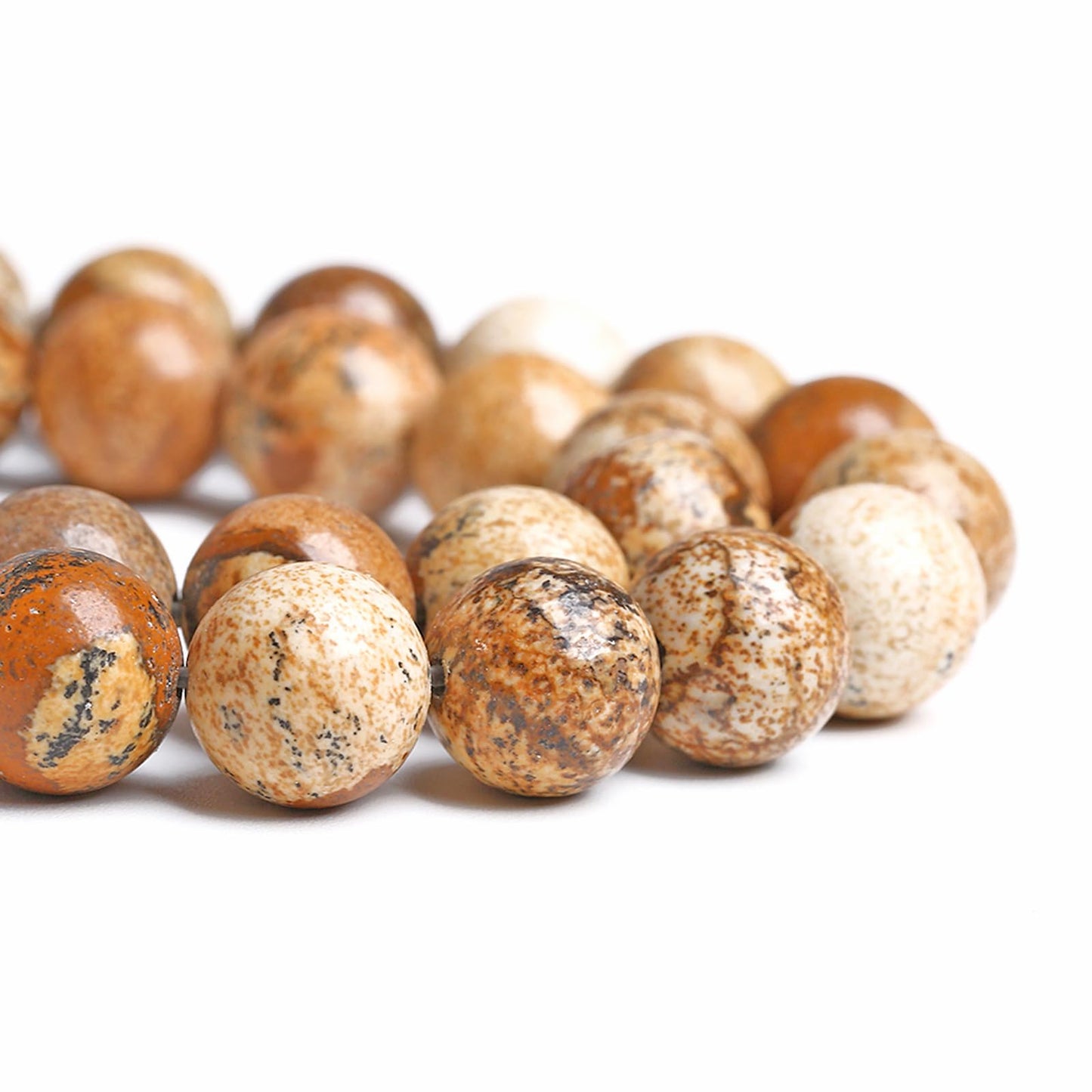 8MM 45PCS Natural Stone Picture Jasper Loose Beads for Jewelry Making DIY Bracelet