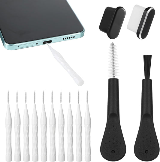 Aphumedc 16 Pack Phone Charger Port Cleaner Kit, Anti-Clogging Mini Brushes Cleaner, Reusable Speaker Cleaning Tool