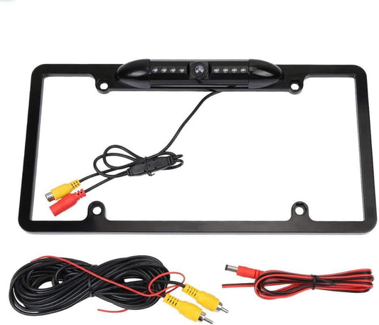 AOCISKA 8 170 License Plate Frame Backup Camera, Rear View Camera with LED, Viewing Angle Night Vision Car