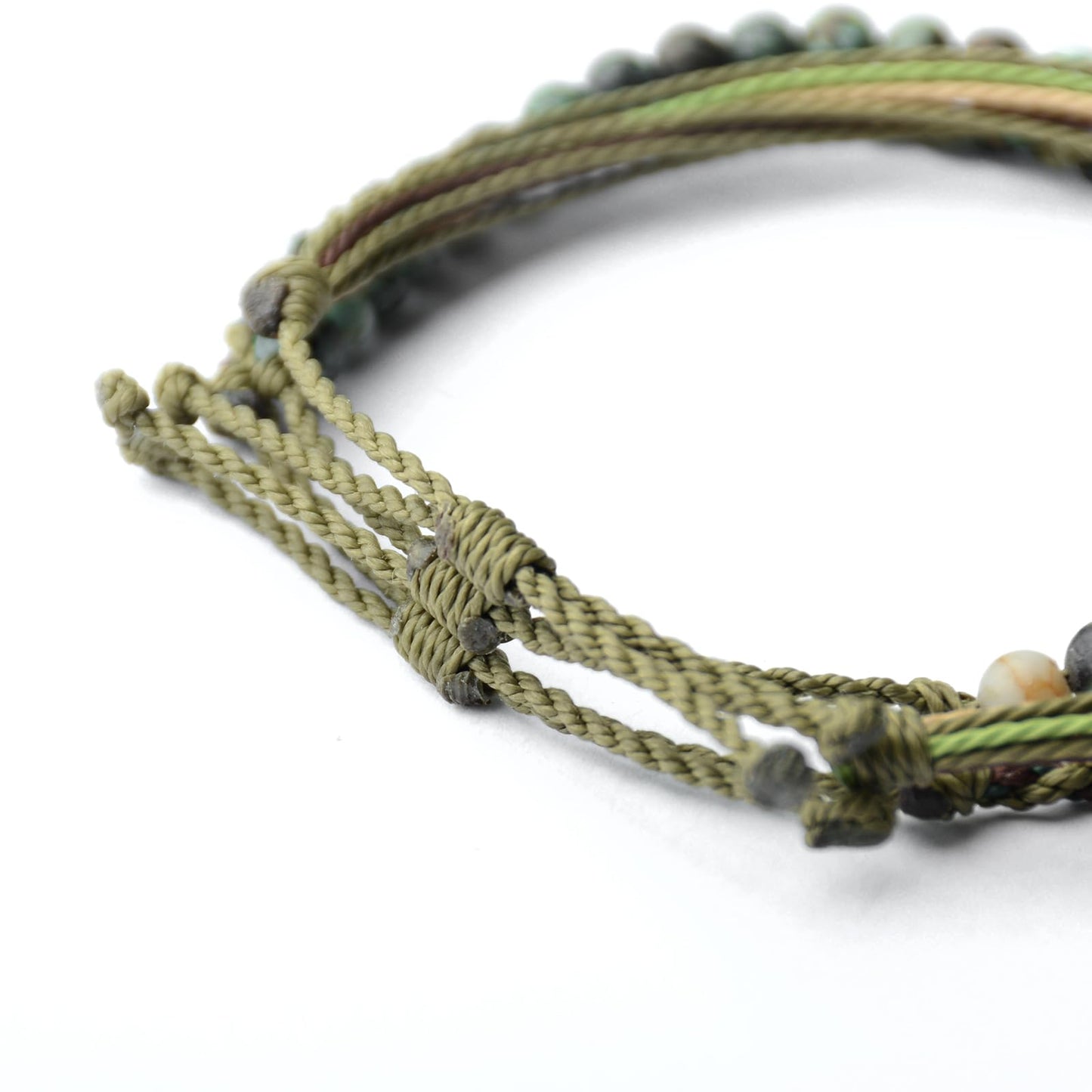 Handmade Natural Stone Beaded Healing Bracelet Gift for Men Adjustable Rope String Bracelet (African Turquoise, Adjustable)