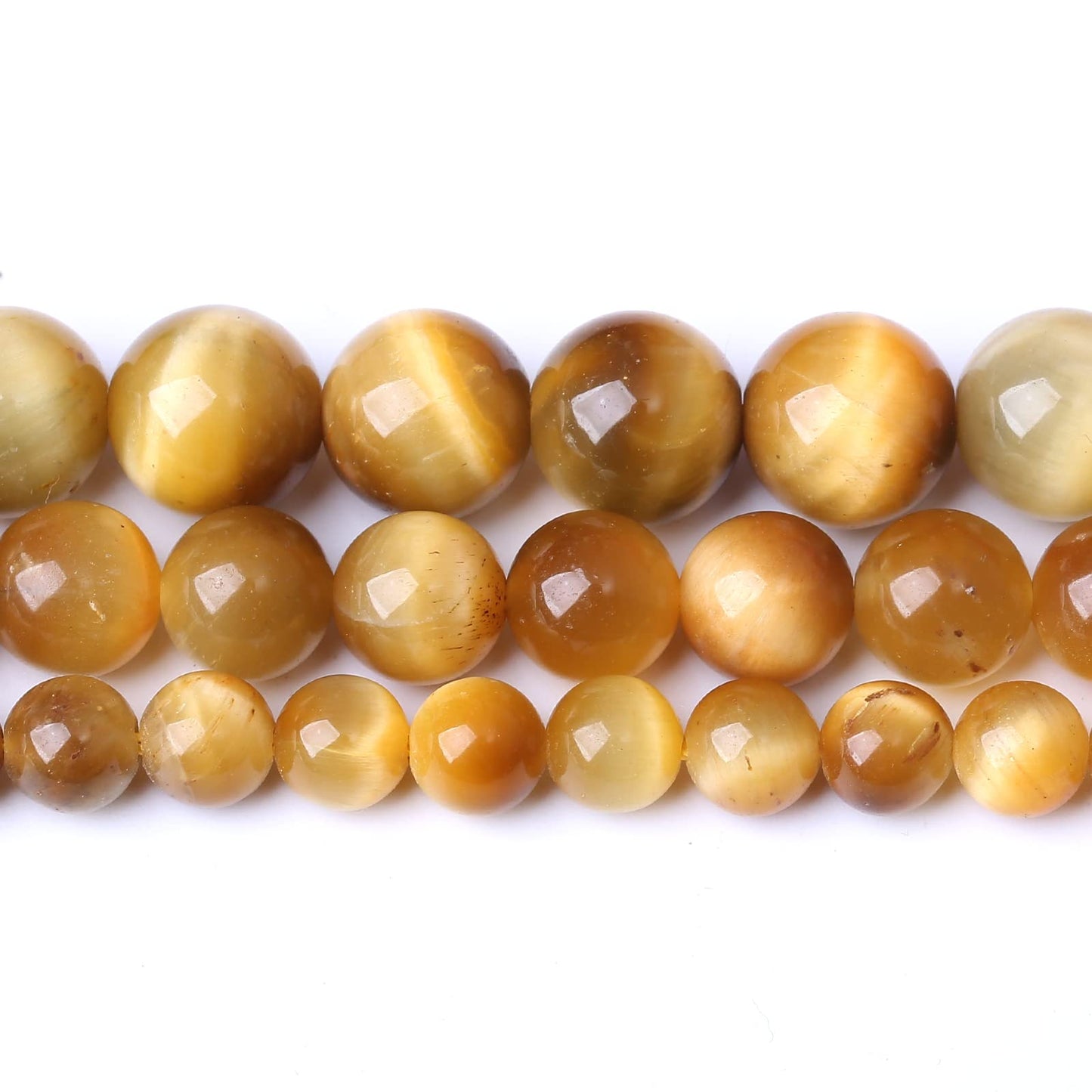 60PCS 6MM AAA Honey Gold Tiger Eye Stone Beads Natural Gemstone Bead Crystal Healing Energy Jewelry Making DIY 15 inches