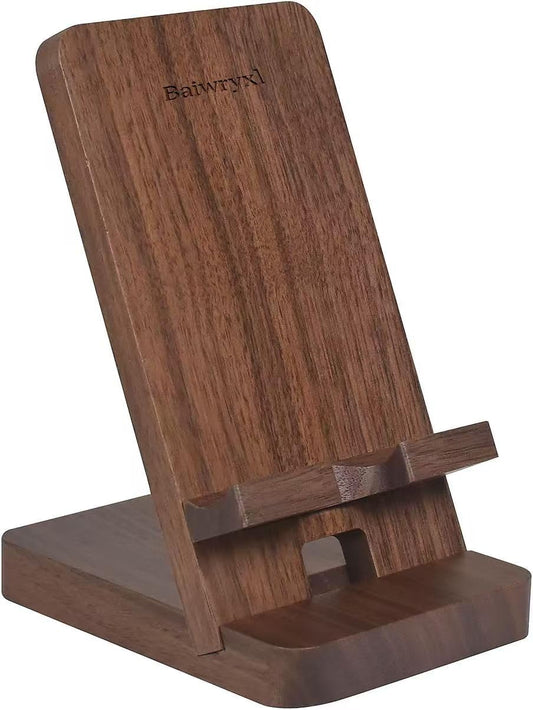 Baiwryxl Wood Phone Stand of , Desktop Wooden Phone Holder, Portable Office Phone Stand for Desk, Wood ipad Stand