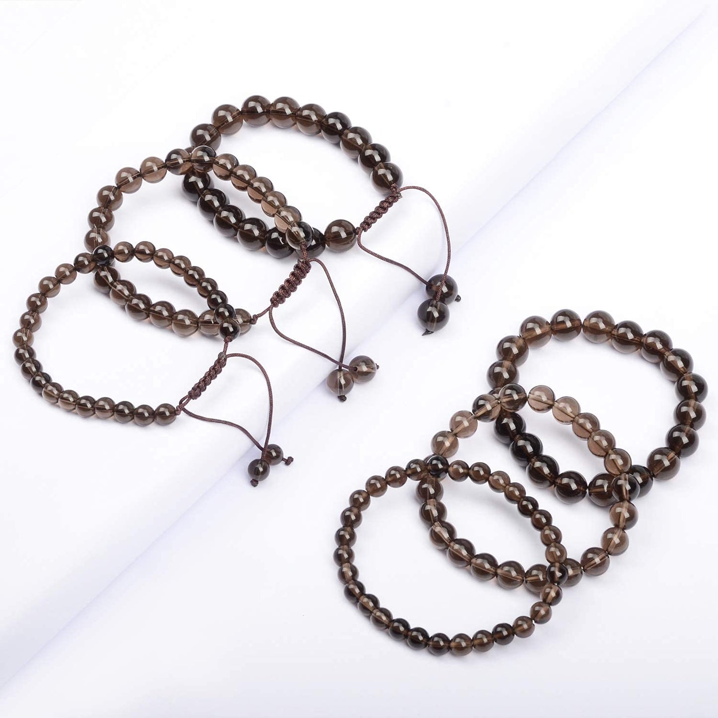 AD Beads Natural Gemstone Round Loose Beads 15" for Bracelet Necklace Earrings Jwelery Making Crafts DIY (4mm, Smoky Quartz)