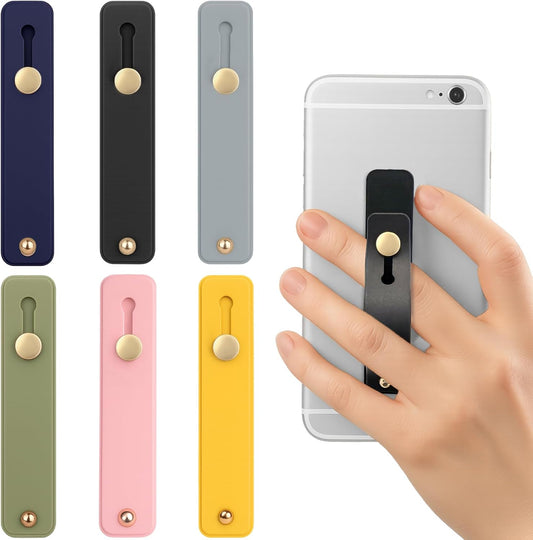 Brvlsoc 6-Pack (6 Telescopic Phone Grip Holders with Finger Strap Stand Universal Kickstand for Smartphones and Tablets
