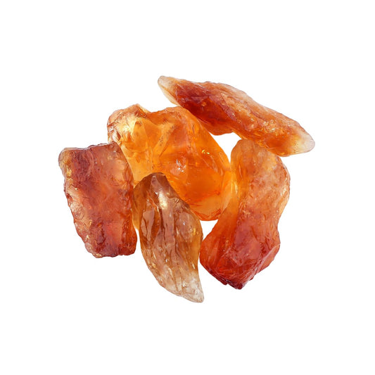 CRYSTALINES 5pcs Genuine Raw Madeira Citrine Gemstone, Wholesale Rough Crystals, DIY Crafts-Jewelry Making, Bulk Assorted Loose Stone Supplies, November Birthstone, Gem Collection