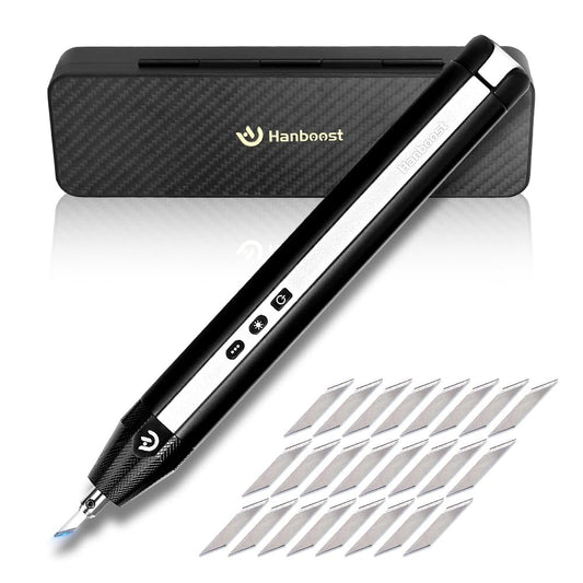 Hanboost C1 Ultrasonic Cutter with Built-in Battery,Upgraded Cordless Ultrasonic Knife 40,000 Vibrations Craft Cut Tool with Light for 3D Printed Models,Soap Making,PVC,Leather,Plastic,Wood&Foam Board