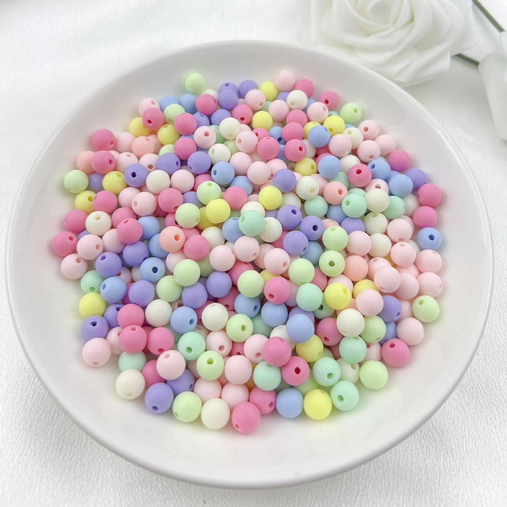 Mulutoo 1000pcs 6MM Acrylic Round Beads - Mixed Color