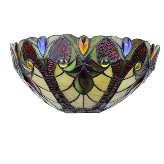 Chloe Lighting Adia Victorian Wall Sconce, 1 Light, Dark Bronze, 12in Wide, Multicolor Glass, Model CH38632AV12-WS1