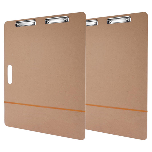 2pcs 18" x 24" Artist Sketch Tote Board, Lightweight Hardboard Drawing Board with Clips and Handle for Art, Sketching, Travel, Classroom,Studio or Field Use