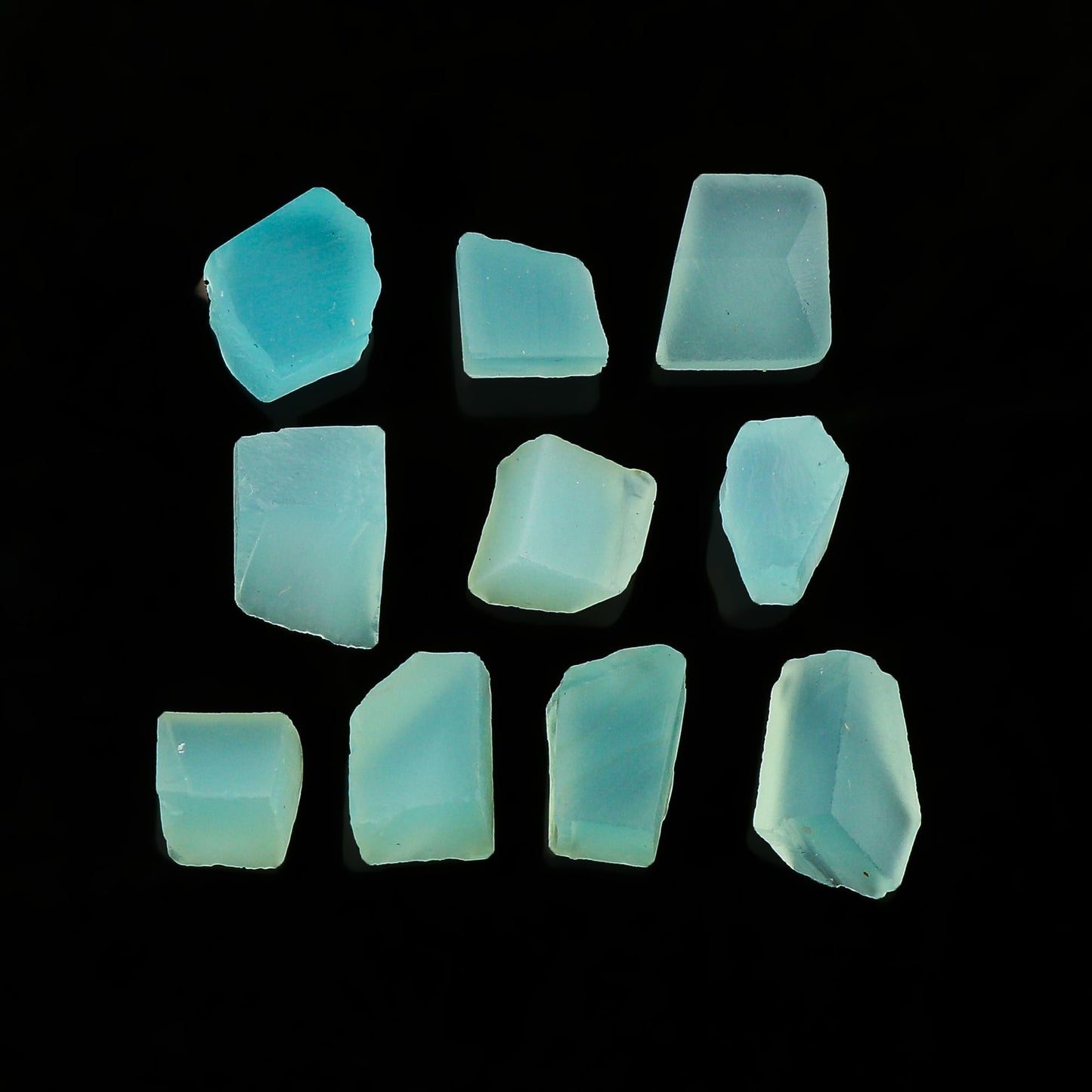 CRYSTALIS 10pcs Natural Blue-Chalcedony Raw Crystals, Loose Gemstone Wholesale Bulk Rough Jewelry Making Supply, Chakra And Healing Raw Stones, Wire Wrapping, DIY, Tumbling, Gem Collection, A+