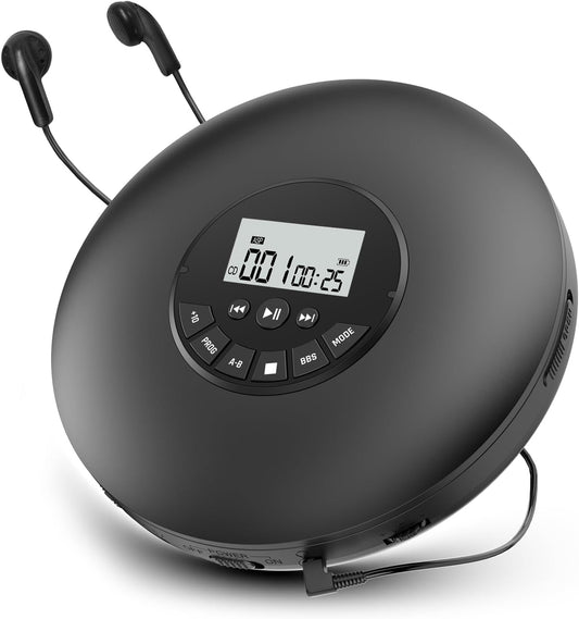 Arafuna Discman Programmable Portable CD Player-Compact CD Player-Personal Music Player with CD-R & CD-RW Playback