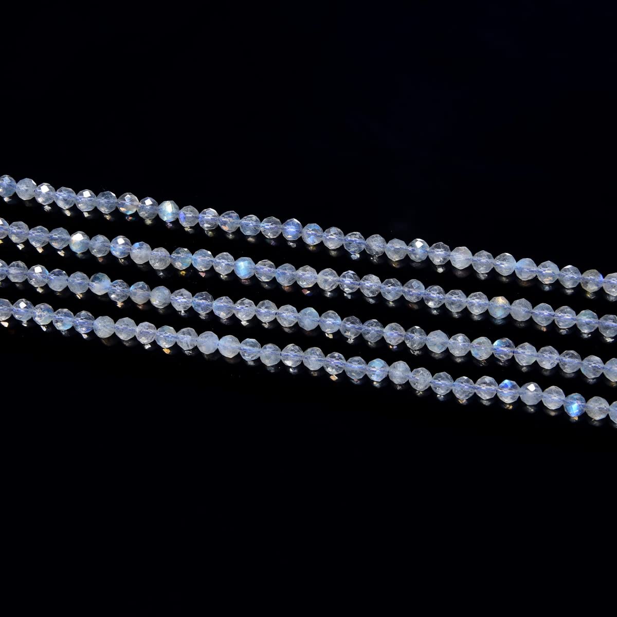 Adabele 30 Inch Natural Flashy Labradorite Healing Gemstone 3mm (0.12 Inch) Tiny Small Faceted Round Loose Beads Stone Spacer (250-270pcs Total) for Craft Jewelry Making GK3-5