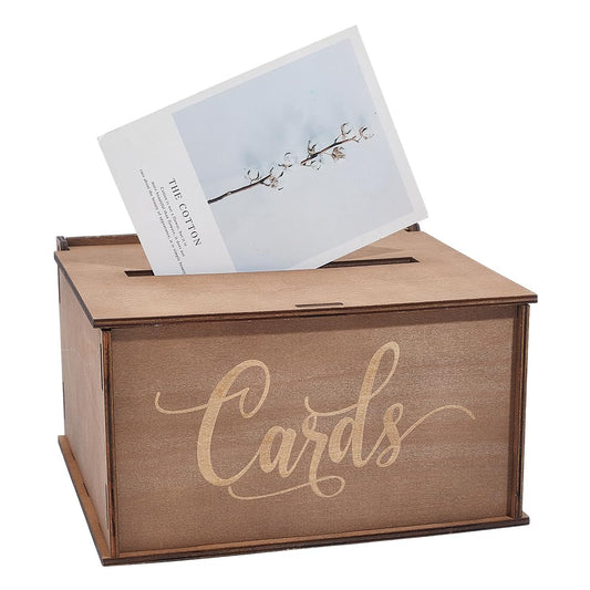 arricraft Dark Brown Rustic Wooden Card box, 11.5x10.5x6.5 Inch Wedding Gift Card Box Large Boxes for Wedding Birthday Bridal Shower Graduation Baby Shower Party