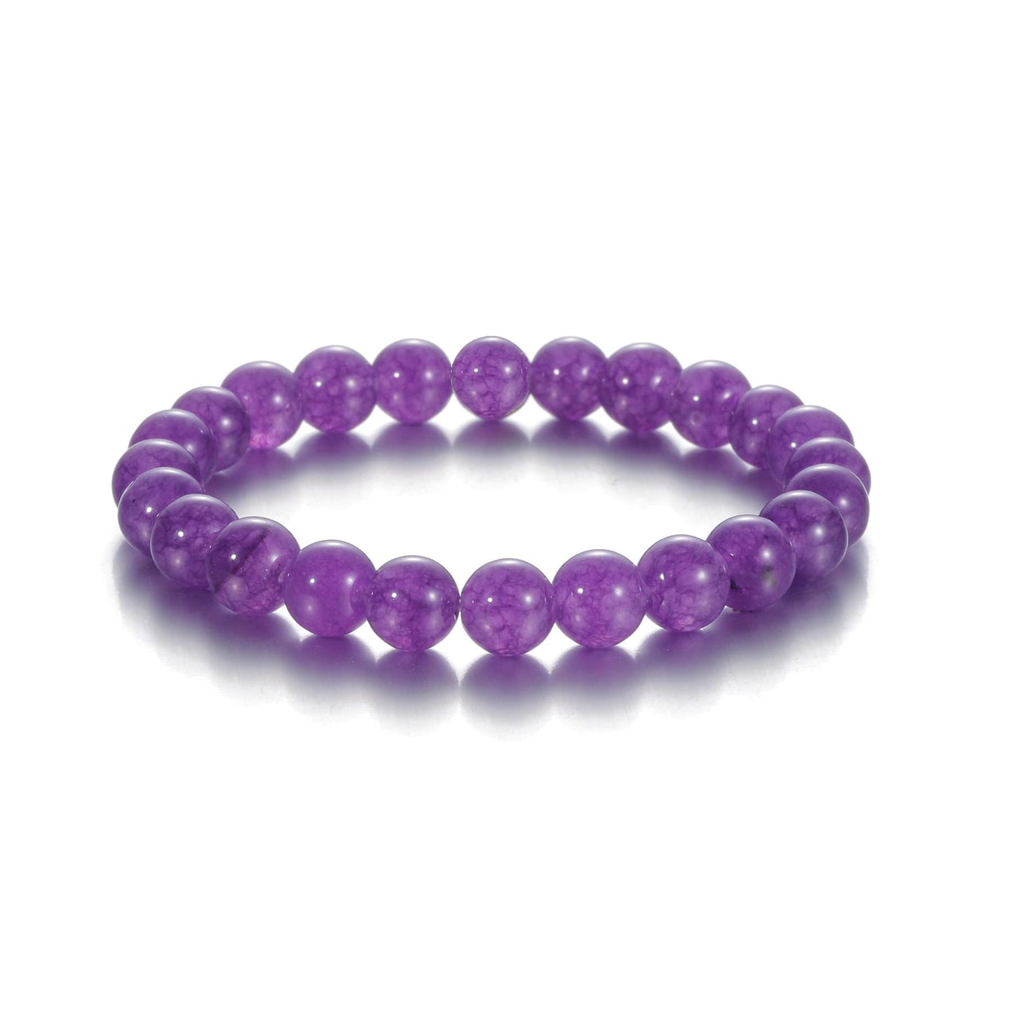 Udolfly Womens Crystal Beaded Bracelets for Women Men Protective Energy Bracelet Natural Gemstone Bead Bracelet 8mm Amethyst