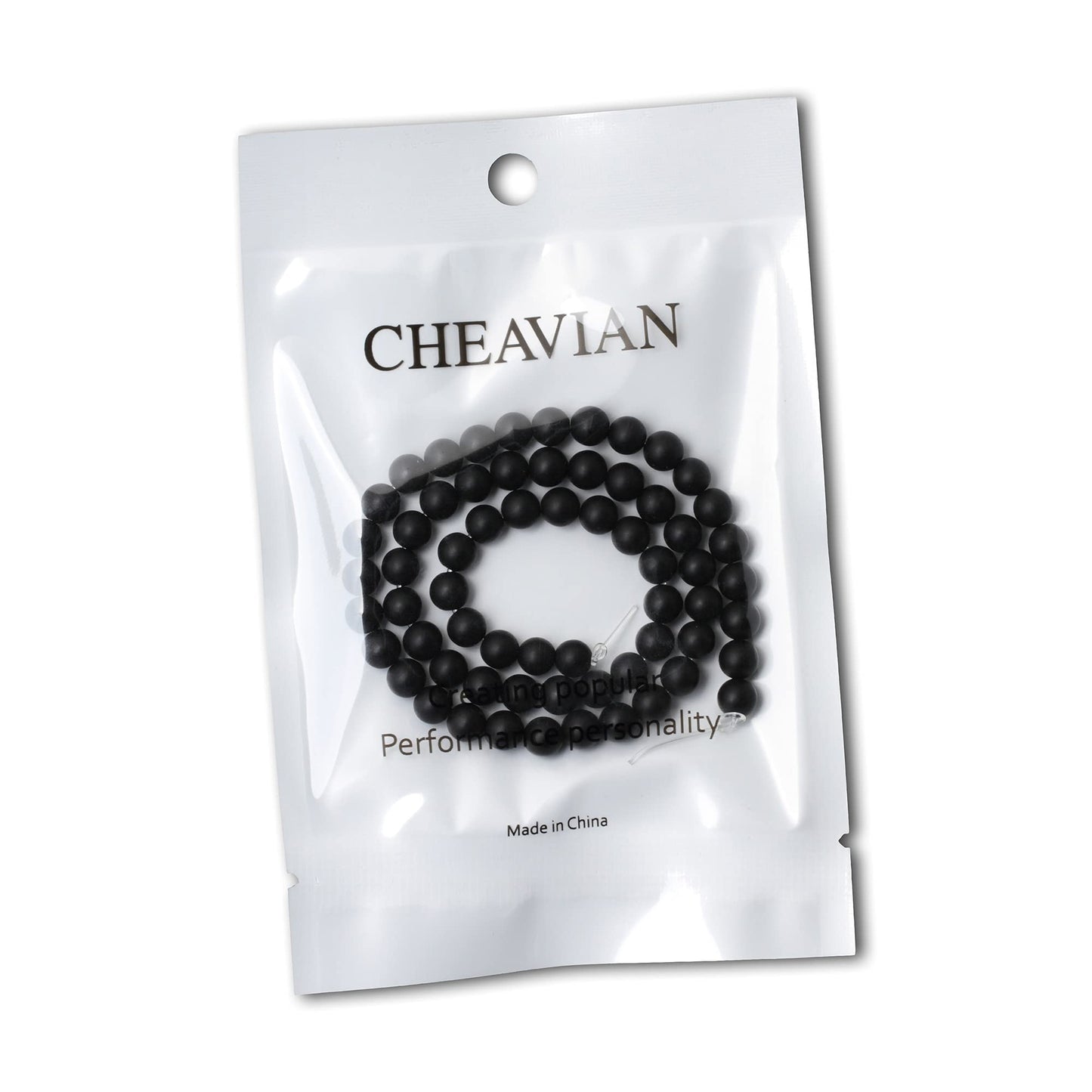 CHEAVIAN 60PCS 6mm Natural Matte Black Onyx Round Loose Beads DIY Bracelet Necklace Materials 1 Strand 15"