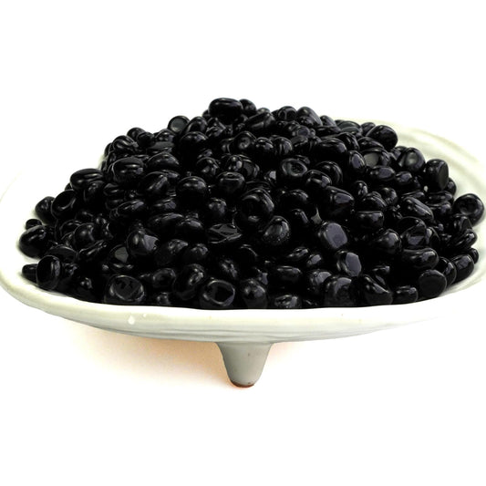 Sisamn 3Lb Black Obsidian Tumbled Stone Chips Crushed Polished Crystal Points Bulk for Jewelry Making,Vase Filler,Reiki Healing Stone, Fish Turtle Tank, Plants Decor