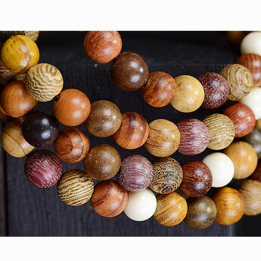 CarpenterC 500pcs 8mm Gorgeous Natural Round Polished Rosewood Loose Beads for Jewelry Making DIY Handmade Crafts