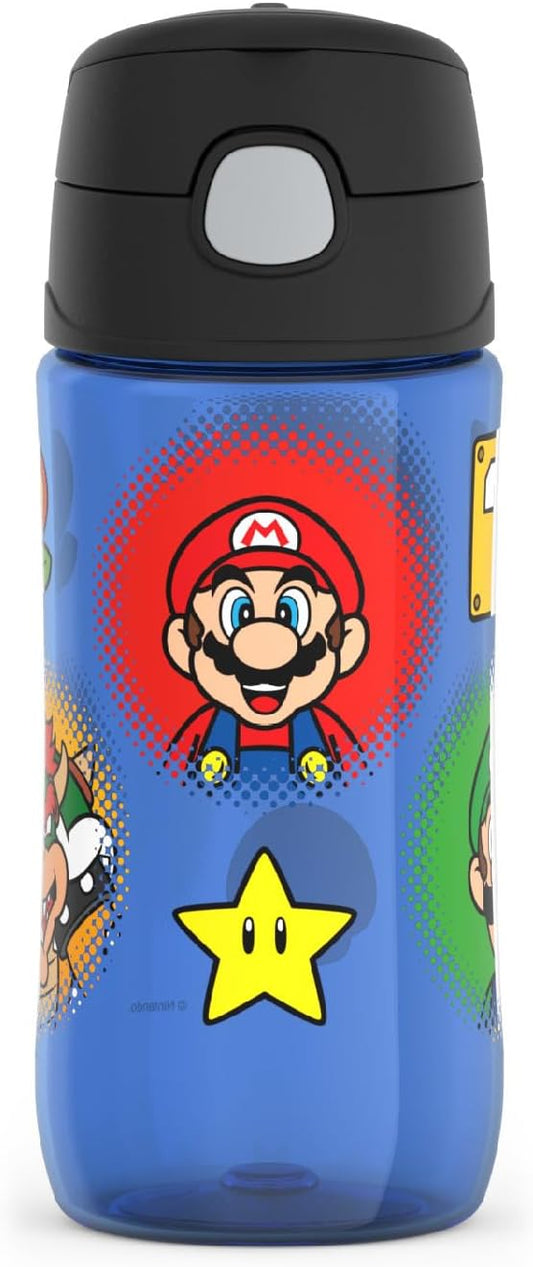 Thermos Funtainer 16 Ounce Hydration Bottle - Mario Design with Easy Spout for Kids