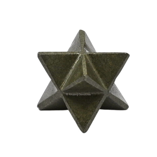 Amazing Gemstone Pyrite Merkaba Crystal - 1 Inches Metaphysical Merkaba Star for Meditation - Energetic Tetrahedron Crystal and Healing Stones for Spiritual Growth and Healing (20-25mm)