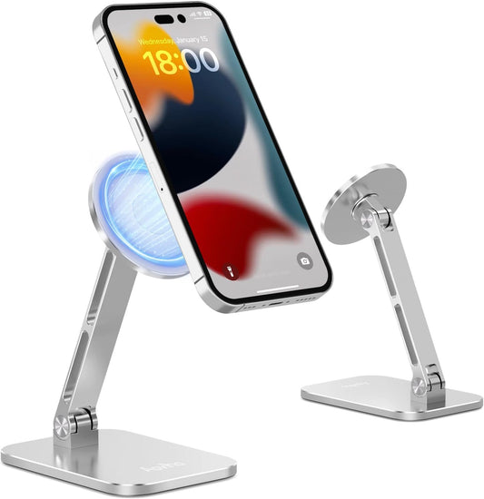 Aoviho 360 16/15/14/13/12 Magnetic Phone Stand for MagSafe Adjustable - Aluminum Portable Phone Holder for Desk