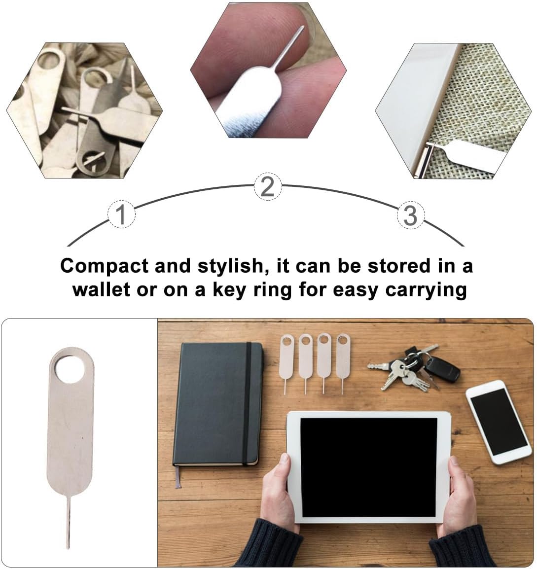 100pcs Universal Sim Card Ejector Pin Removal Needle Tool for Smartphones Hard Steel Sim Tray Opener Compatible