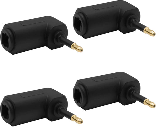 YARCHONN 90 3.5mm 4pcs Mini Toslink Adapter Digital Fiber Optical Audio Female to Degree Jack Mini Toslink Right Angle