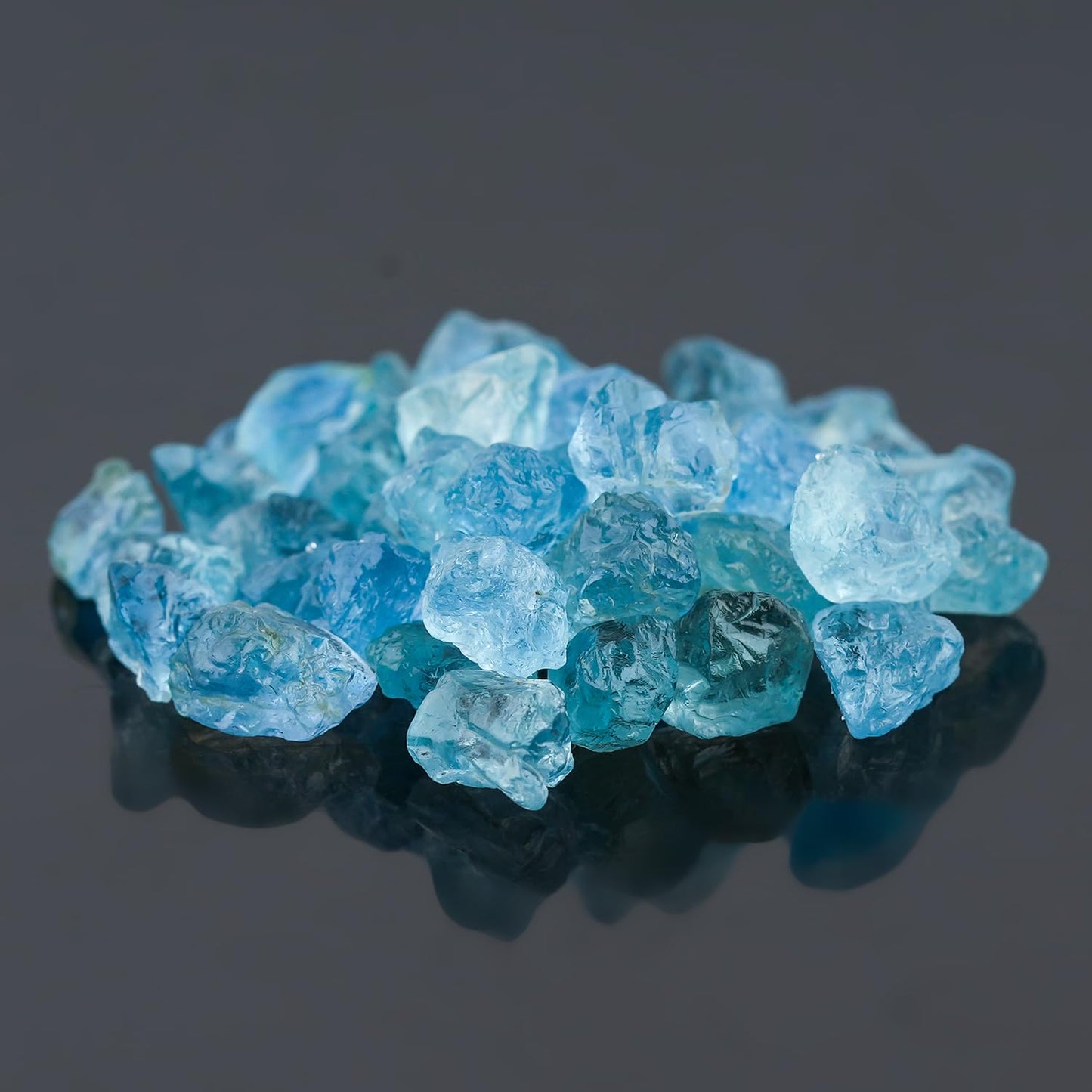 CRYSTALINES 50pcs, 2-5mm, Wholesale Natural Raw Blue Aquamarine Gemstones, Untreated Tiny Rough Stones, Bulk Loose Supplies Jewelry Making, Healing Crystals, March Birthstone, Gem Collection