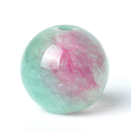 100Pcs Natural Stone 6mm Green Red Jasper Round Loose Gemstone Energy Healing Beads Hole Size 1mm DIY Smooth Beads for Bracelet Necklace Earrings Jewelry Making