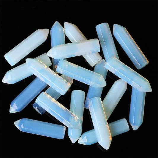 10PCS Opal Natural Healing Crystals Stones Sets Polished Tumbled Pocket Gemstones Bulk Hexagonal Points Reiki Energy Balancing Chakra Meditation Therapy Desk Decor Gift