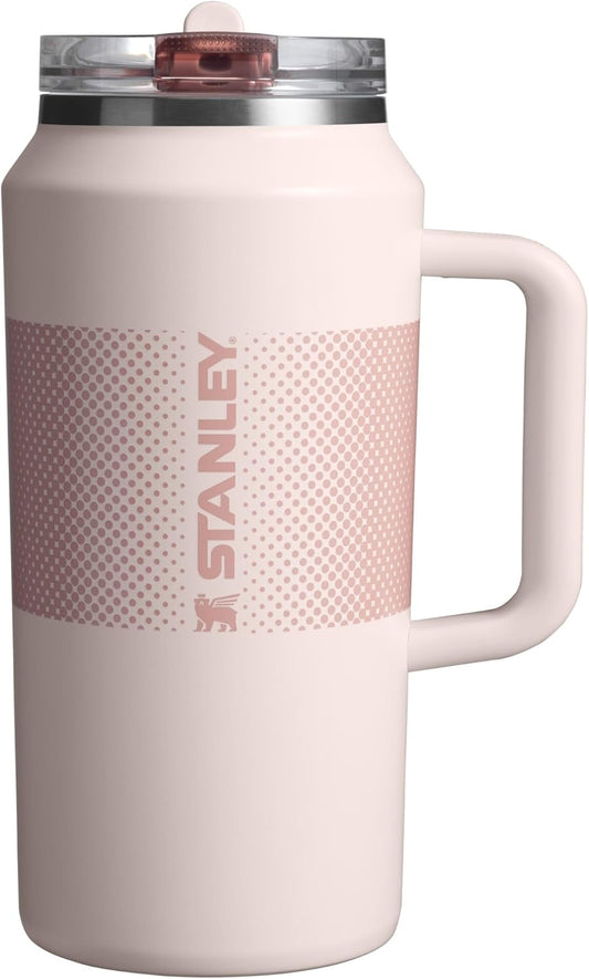 Stanley Quencher ProTour 64 oz Tumbler - Leakproof Lid, Built-In Straw & Handle | Insulated Stainless Steel | Rose Quartz Fade