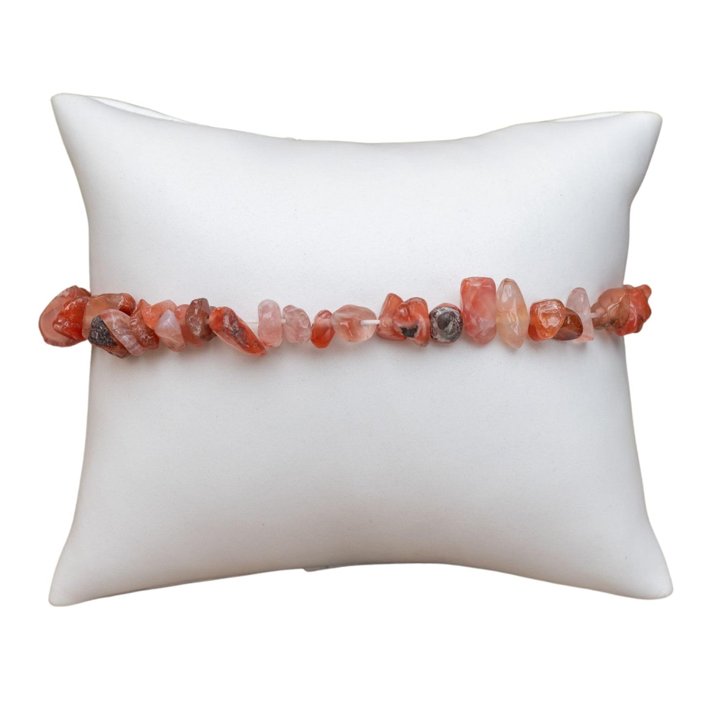 Carnelian Natural Gemstone Bracelets, Chakra Crystal Healing Chip Stretch Bracelets, Gemstone Polished Irregular Crystals, Crystal Irregular Chips Beads Stretch Bracelets (Carnelian)