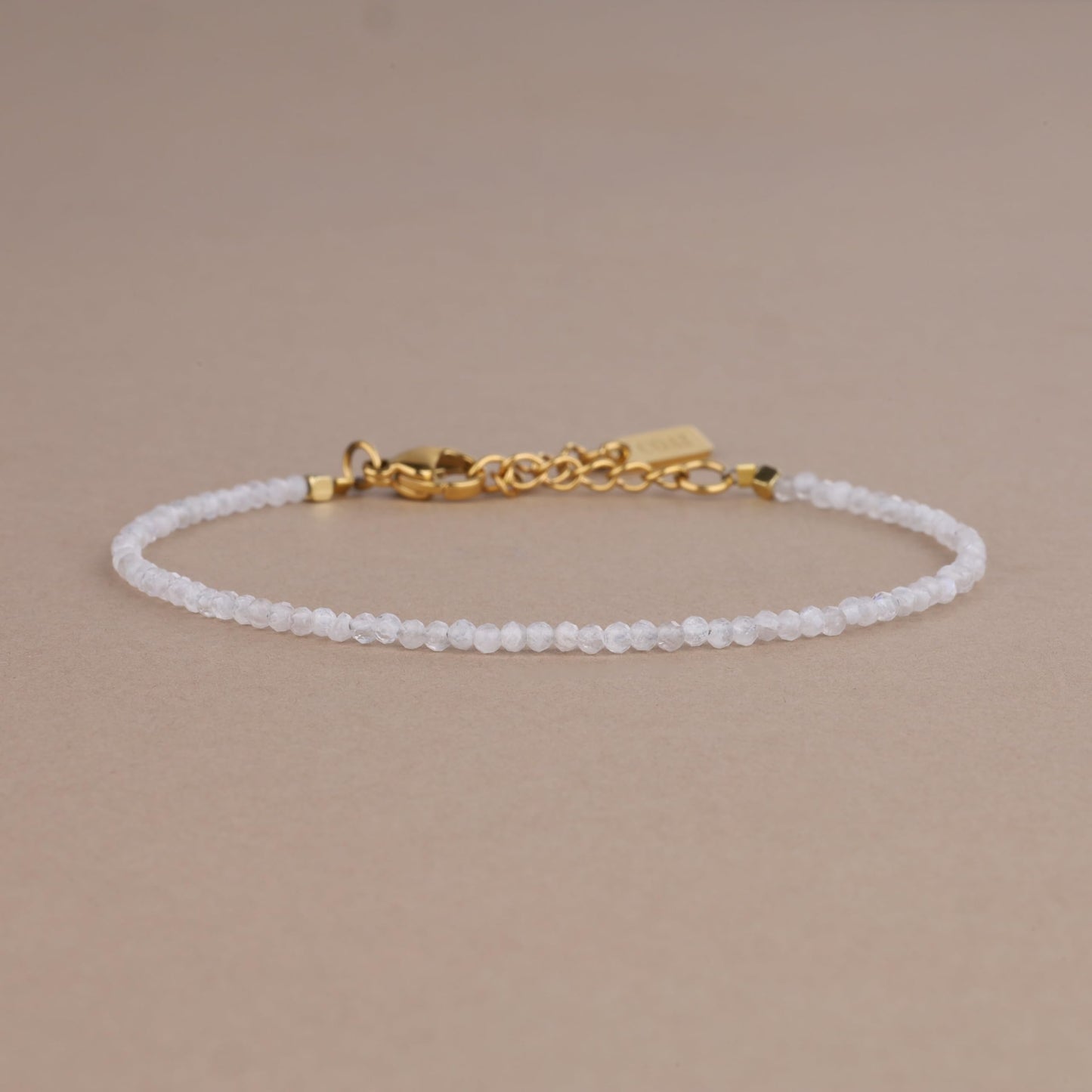 COAI Women's Crystal Bracelet Stone Beaded Moonstone Bracelet for Women 2mm