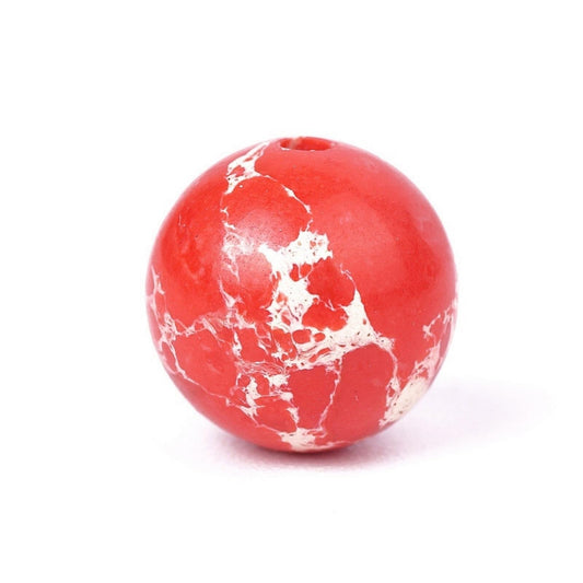 100Pcs Natural Stone 6mm Red Imperial Jasper Round Loose Gemstone Energy Healing Beads Hole Size 1mm DIY Smooth Beads for Bracelet Necklace Earrings Jewelry Making