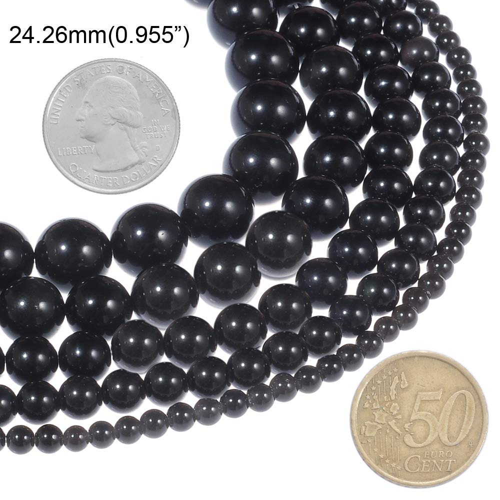 Natural Stone Beads 12mm Obsidian Gemstone Round Loose Beads Crystal Energy Stone Healing Power for Jewelry Making DIY,1 Strand 15"