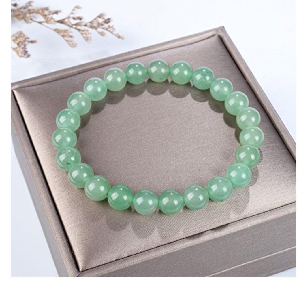 Adabele Real Natural Green Aventurine Gemstone Beaded Bracelet 7 inch Stretch Chakra Healing Crystal Stone Jewelry Women Mom Gift (Unisex) GB8-22