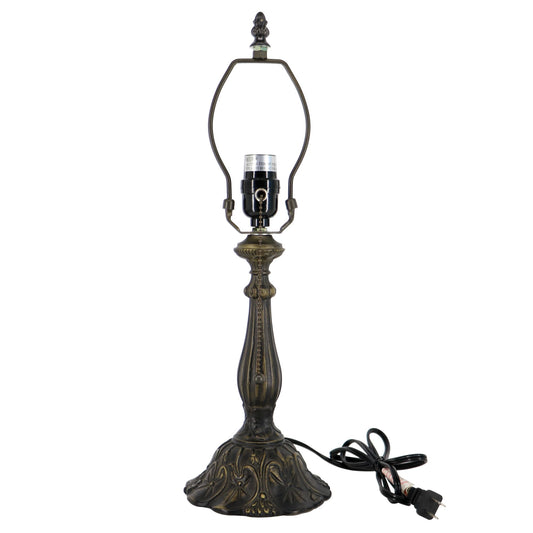 LXHCYOU Table Lamp Base Replacement, Dark Bronze Finish, Resin, 6.5x19 Inch, Fit for 8, 10, 12 Inch Tiffany Style Stained Glass Lampshade (W6.5X19 inch)