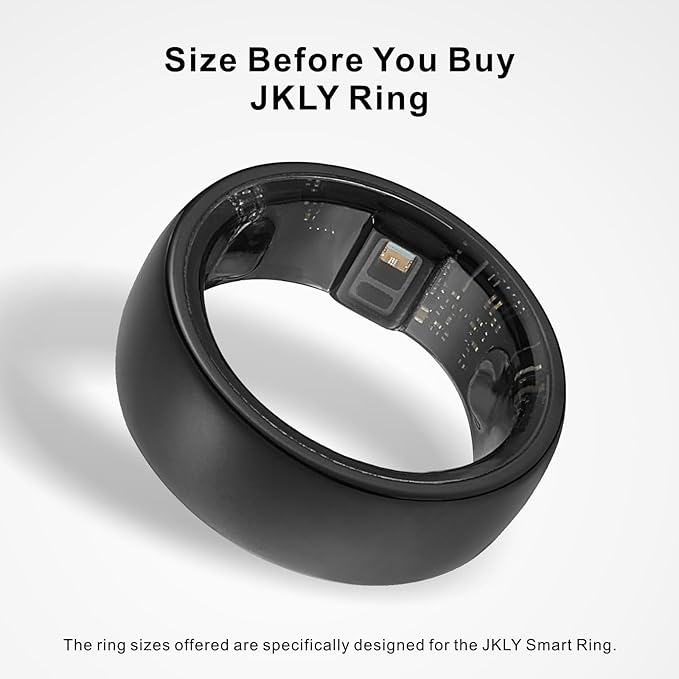 Smart Ring, Activity Trackers, Sleep Ring, Fitness Tracking, Stress Tracker, Heart Rate, Meditation, Temperature, Respiratory, No App Subscription, Women, Men, iOS, Android (Black, 11)