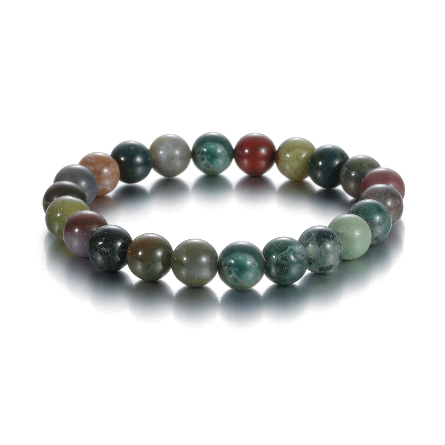 Udolfly Womens Crystal Beaded Bracelets for Women Men Protective Energy Bracelet Natural Gemstone Bead Bracelet 8mm Agate
