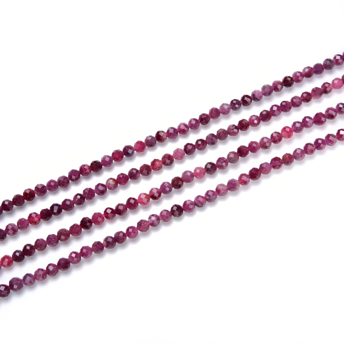 Adabele 15 Inch Natural Pink Tourmaline Healing Gemstone 4mm (0.16 Inch) Tiny Small Faceted Round Loose Beads Stone Spacer (90-100pcs) for Craft Jewelry Making GK4-1